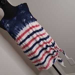 Chaps sz L tunic top with side tie